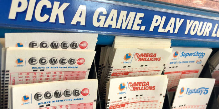 Powerball and lottery tickets.