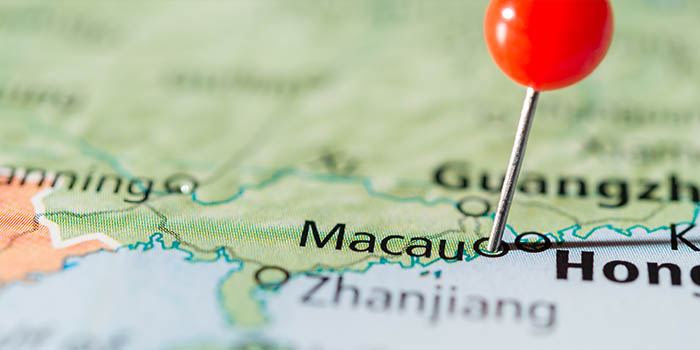 Macau pinned on the map